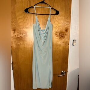 Windsor Light Green Backless Cowl Neck Dress